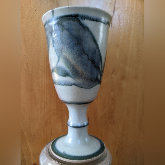 ROBIN HOPPER POTTERY GOBLET WINE GLASS CHOSIN POTTERY CANADA MADE - Picture 6 of 16